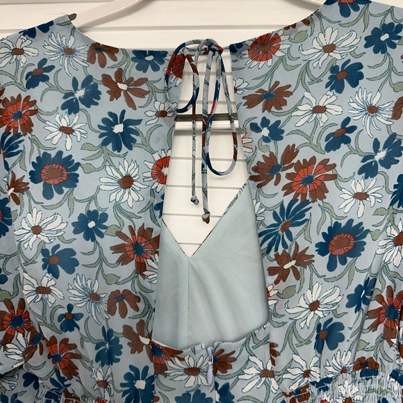 Madewell Floral Sundress with Tie Sleeves and Open Back. Size M. - Picture 6 of 6